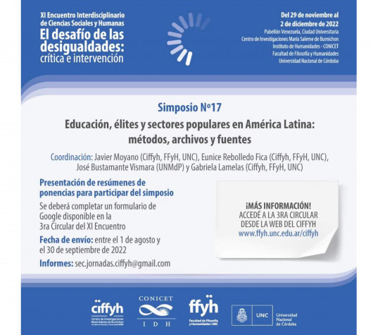 Simposio 17 "Educación, élites y sectores populares en América Latina..."