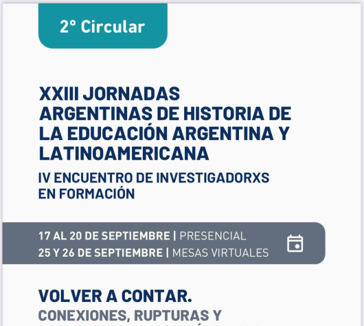 Segunda circular – XXIII JORNADAS DE HISTORIA DE LA EDUCACIÓN